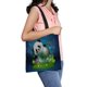 thumbnail image 1 of ABPHQTO Lindo panda con globo terráqueo Hierba Flores Azul oscuro Estrellado Bolsa de lona Reutilizable Bolsas de compras Bolsas de compras Bolsa de asas 36x41 cm, 1 of 2