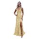 thumbnail image 1 of Vestido de fiesta CDSSL con cuello en V y lentejuelas brillantes, color champán, sirena, 1 of 7