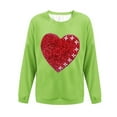 thumbnail image 4 of Yuyuzo Chandails de la Saint-Valentin Col Rond avec Cœur Graphique Chemises Décontractées Coupe Ample Manches Longues, 4 of 5
