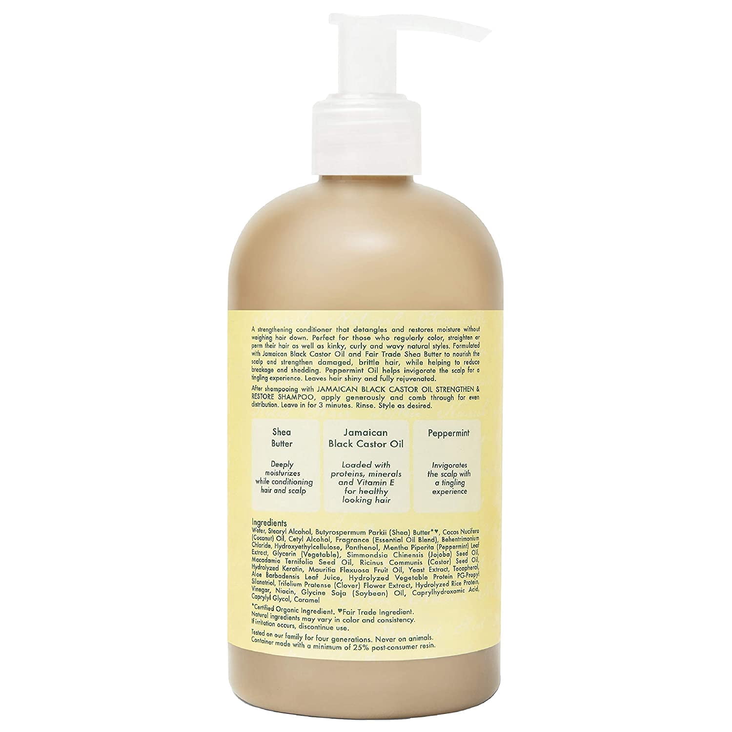 Shea Moisture Jamaican Black Castor Oil Strengthen, Grow & Restore Conditioner 13 oz (Pack of 4)