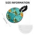 thumbnail image 5 of Turtle Seamless 2Pcs PU Leather Round Luggage Tags with Privacy Cover and Name ID Tag for Suitcase, Handbags, Backpacks, School Bags, 5 of 6