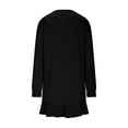 thumbnail image 5 of Women Dress, 2026 New Solid Color Long Sleeve Hooded Semi-Zip Flared Sporty Casual Loose Fit Dress, Made of Comfortable Material, Perfect for Daily and Casual Wear., 5 of 7