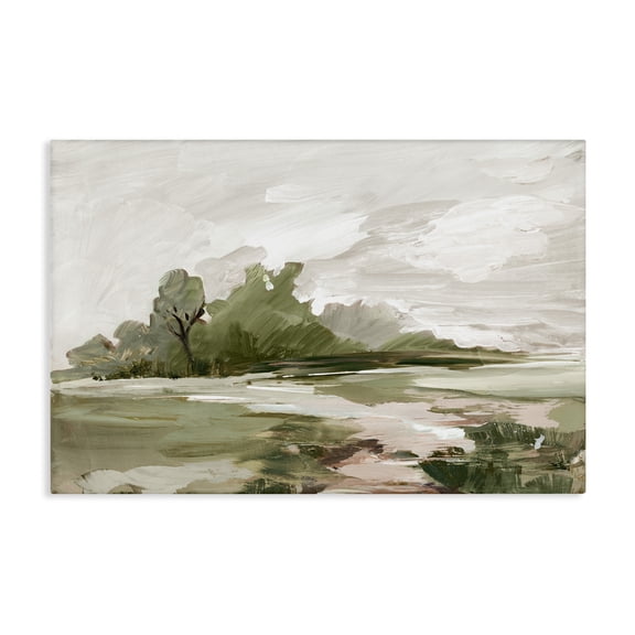 Stupell Industries Countryside with Distant Trees Landscape & Nature Painting Wrapped Canvas Art Print Wall Art, 24 x 16