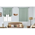 thumbnail image 2 of EastVita Tie Up Curtains for Windows, Buffalo Check Plaid Gingham Curtains Rod Pocket Adjustable Tie Up Shades for Kitchen Windows Cafe Curtains, Green, 42x63 Inches, 2 of 6