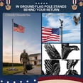 thumbnail image 2 of Yescom Bravery 20Ft Eagle Topper Sectional Flag Pole Kit Aluminum Outside Inground Yard Garden with 3'x5' USA Flag Black, 2 of 9