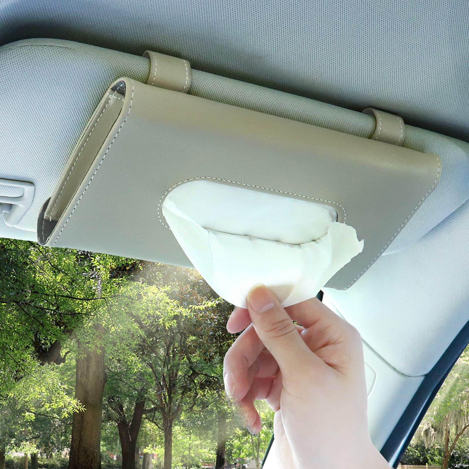 PU Leather Car Sun Visor Tissue Holder Box Napkin Office Zipper Paper Case Clip PU Leather Car Sun Visor Tissue Holder Box Napkin Office Zipper Paper Case Clip