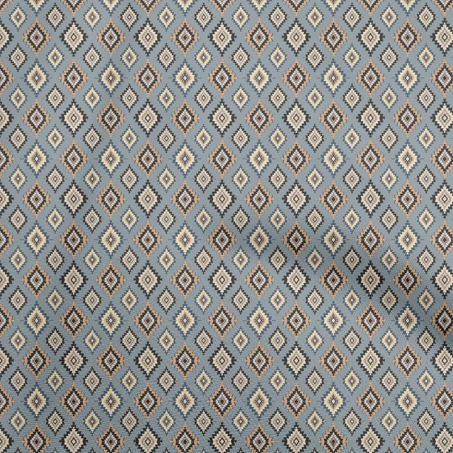 oneOone Cotton Flex Gray2 Fabric Asian Kilim Craft Projects Decor Fabric Printed By The Yard 40 Inch Wide