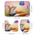 thumbnail image 3 of Fox And Butterfly in Spring Garden Shower Curtain Waterproof Bathroom Curtain Set 4pcs with Hooks Rugs Mat Bathroom Curtains Home Decor, 3 of 6