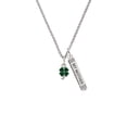 thumbnail image 2 of Delight Jewelry Silvertone Mini Green Four Leaf Clover with Heart Leaves Silvertone Always My Mother Bar Charm Necklace, 23", 2 of 4