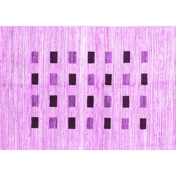 Ahgly Company Indoor Rectangle Solid Purple Modern Area Rugs, 5' x 7'