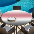 thumbnail image 6 of Ombre Grey Pink Round Tablecloth 55-60 Inch Round Fitted Table Cloth with Elastic Edge, Modern Abstract Art Gradient Waterproof Table Cover Protector for Outdoor Picnic Party Dining, 6 of 9