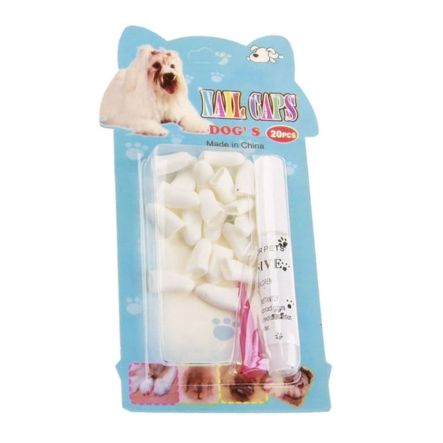 Beauty 20Pcs Pet Dog Cat Scratch Soft Silicone Nail Caps Protective Covers for Home Protector Glue Liquid Less Than 100ml