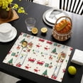 thumbnail image 3 of Holiday Placemats Set of 6, 12x17 Inch Christmas Watercolor Collection - Washable Vinyl Table Mats for Thanksgiving & Christmas Dining Decor, 3 of 5