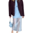 thumbnail image 3 of Women'S Sheer High Waist Skirt Fashion Chic Casual Office Midi Pencil Skirt Elegant See Through Blue L, 3 of 9