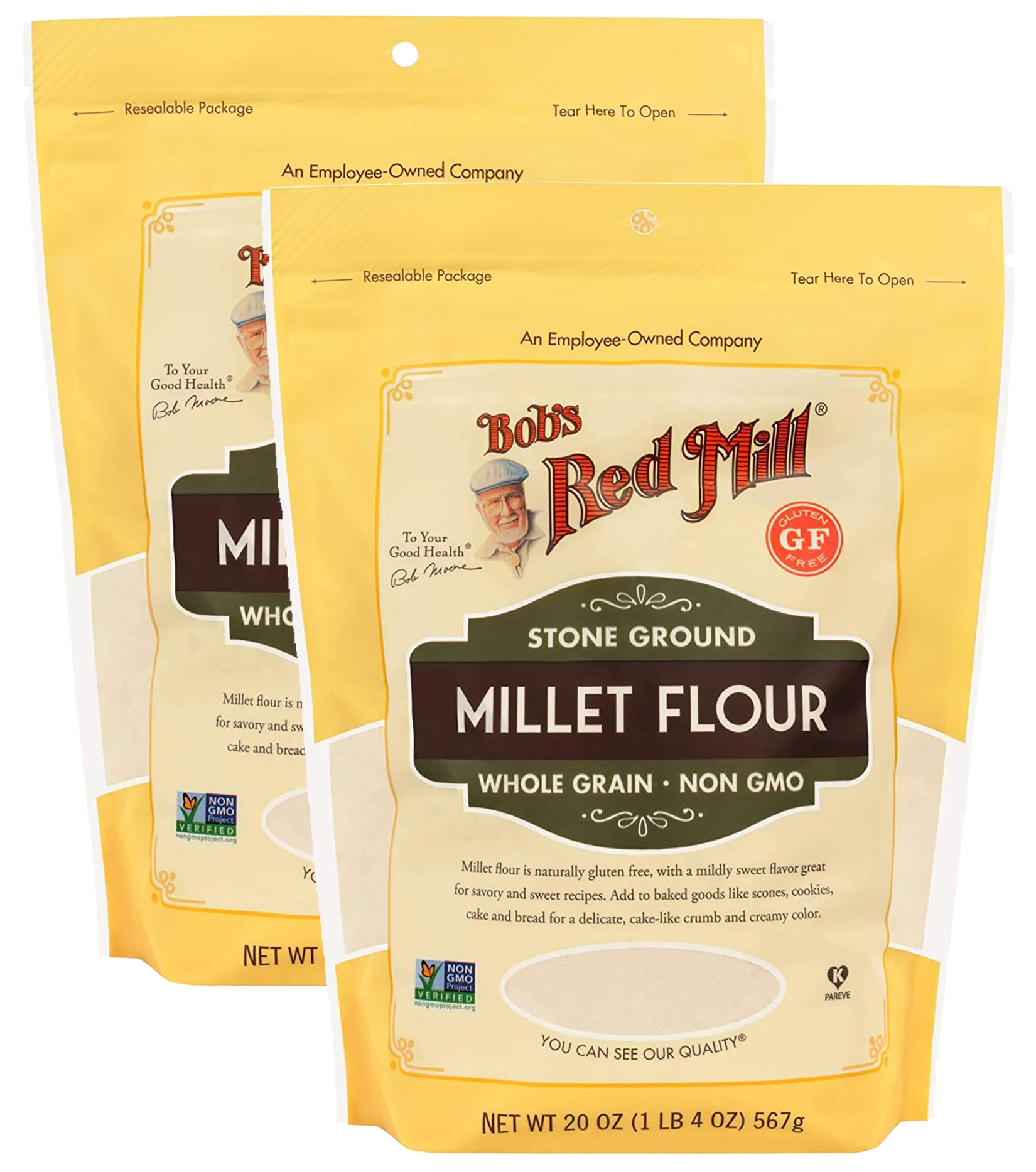 (2Pack) Bob's Red Mill Millet Flour, 20 oz