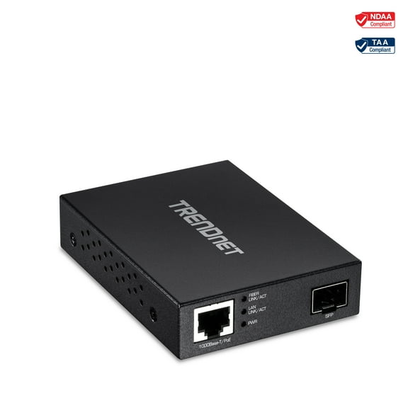 TRENDnet TFC-PGSFP Gigabit PoE PD SFP Fiber Media Converter