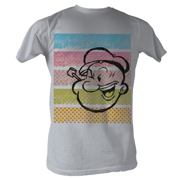 Popeye Popeye Color Stripes Adult T-Shirt Tee