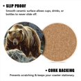 thumbnail image 3 of BaHomeck Drink Coasters Set of 4 with Holder grizzly bear in the Rocky Mountains with boulders Water Absorbent Ceramic Coasters Tabletop Protection,Suitable for Various Cup ,Home Decor, 3 of 4