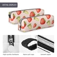 thumbnail image 4 of Pofeuu Strawberries Print Leather Pencil Case, Leather Pencil Pouch Large Capacity, Big Pencil Pouch with Zipper Vintage Pen Bag Fountain Pen Holder, 4 of 7