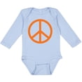 thumbnail image 3 of Inktastic Funky Orange Peace Sign Boys or Girls Long Sleeve Baby Bodysuit, 3 of 5