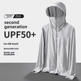 thumbnail image 4 of Ropa de protección solar de seda helada para exteriores Upf50 para hombre y mujer, chaqueta ligera y transpirable con protección UV para pesca de verano, 4 of 5