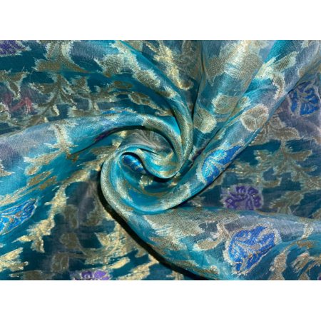SILK ORGANZA JACQUARD available in 3 colors blue/pink/peach [1103/15356/15357]