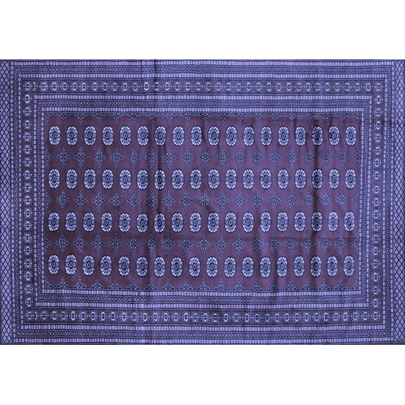 Ahgly Company Machine Washable Indoor Rectangle Southwestern Blue Country Area Rugs, 7' x 10'