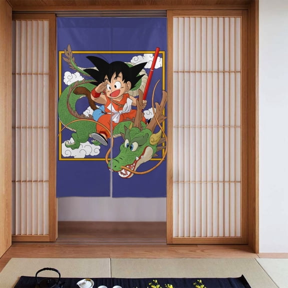 Dragon Ball Doorway Curtains Blackout Partition Door Cover Decor Kitchen Dining Room Indoor Porch Tapestry,34" X 56"