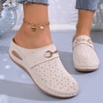 thumbnail image 2 of Rokment Orthopedic Arch Support Wedges Clogs Mules Dress Sandals for Women 2026 Summer Fashion Casual Comfortable Suede Closed Toe Orthotic Mid Heels Walking Dressy Slip on Slides White Size 6, 2 of 6