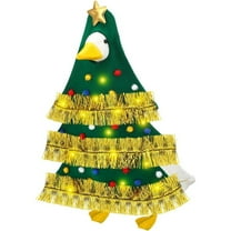 Christmas Tree Goose Outfit Lighted Christmas Costume for Porch Goose 23 Inch Lawn Goose Holiday Outfit Goose Clothes for Plastic Goose Christmas Decoration