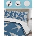 thumbnail image 4 of Quilts Twin Size Bedding Set, Lake Blue Starfish Coastal Lightweight Quilted Comforter, Shell Summer Beach Nautical Soft Reversible Bedspread Coverlet with Pillow Covers for All Season, 68" x 86", 4 of 7