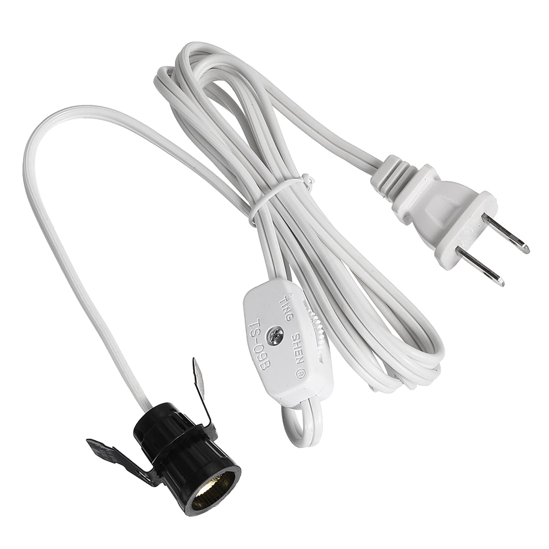 Uxcell 6 Feet UL Listed Lamp Cord SPT1 with Snap in Socket and Switch