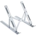 thumbnail image 1 of Aluminum Alloy Laptop Stand, Tablet, Mobile Phone and Book Holder, Foldable, 7 Levels Adjustable, Silver, 1 of 5