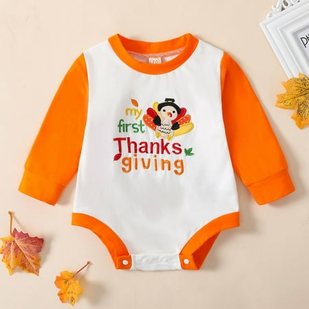 

Hunpta Boys Girls Thanksgiving Day Long Sleeve Cartoon Prints Pullover Romper Sweatshirt Bodysuits
