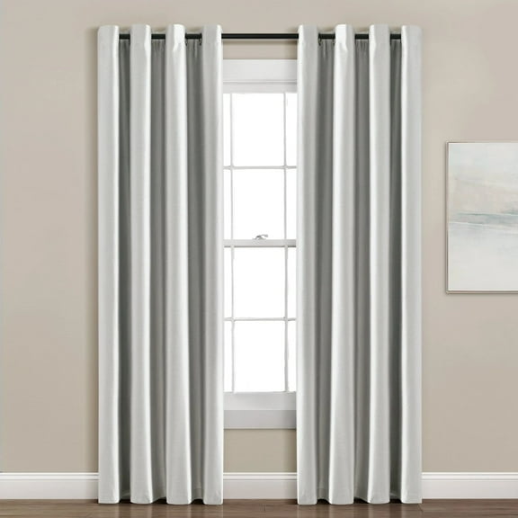Lush Decor Insulated Grommet 100% Blackout Faux Silk Window Curtain Panel Light Gray Single 52X84