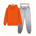 thumbnail image 4 of BXJX Boys Outfit Sets, Sports Casual Long Sleeve 2 Piece Hoodies and Joggers Sets with Pockets Orange Size 11-12 T, 4 of 6