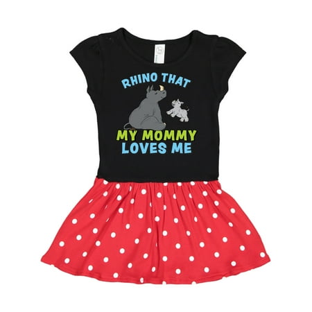

Inktastic Rhino That My Mommy Loves Me with Cute Rhinos Gift Toddler Girl Dress