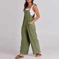 thumbnail image 4 of ZHUGeLI Fashion Women Casual Cold Shoulder Jumpsuit Solid Suspender Jumpsuits Wide Pocket Leg Pant Up to 50% off Clearance, 4 of 7