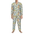 thumbnail image 3 of Honeii Skateboard Pattern Mens Pajamas Set,2pcs Men's Lounge Long Sleeve Sleep Shirt and Pajama Bottoms Sleepwear Set,Mens Pjs Sets-Small, 3 of 7