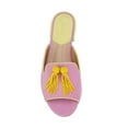 thumbnail image 3 of Schutz Jannis Flat Pink Open Toe Slip On Embellished Tassel Upper Flat Sandals (Club Ros, 9), 3 of 3