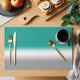 thumbnail image 2 of Turquoise Green Grey Ombre Placemats Set of 4 Gradient Gradual Color Place Mats Table Mats Kitchen Dining Home Outdoor Party Table Decoration, 2 of 9