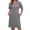 Grey, variant on Long Sleeve Womens Dresses Crew Neck Buttons Tunic Sweater Dress with Pockets