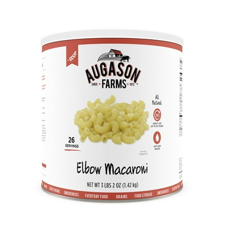 Augason Farms Elbow Macaroni Pasta 3 lbs 2 oz No. 10 Can