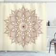 thumbnail image 1 of Ambesonne Brown Mandala Shower Curtain, Round Lace, 69"Wx75"L, Brown and Ivory, 1 of 3