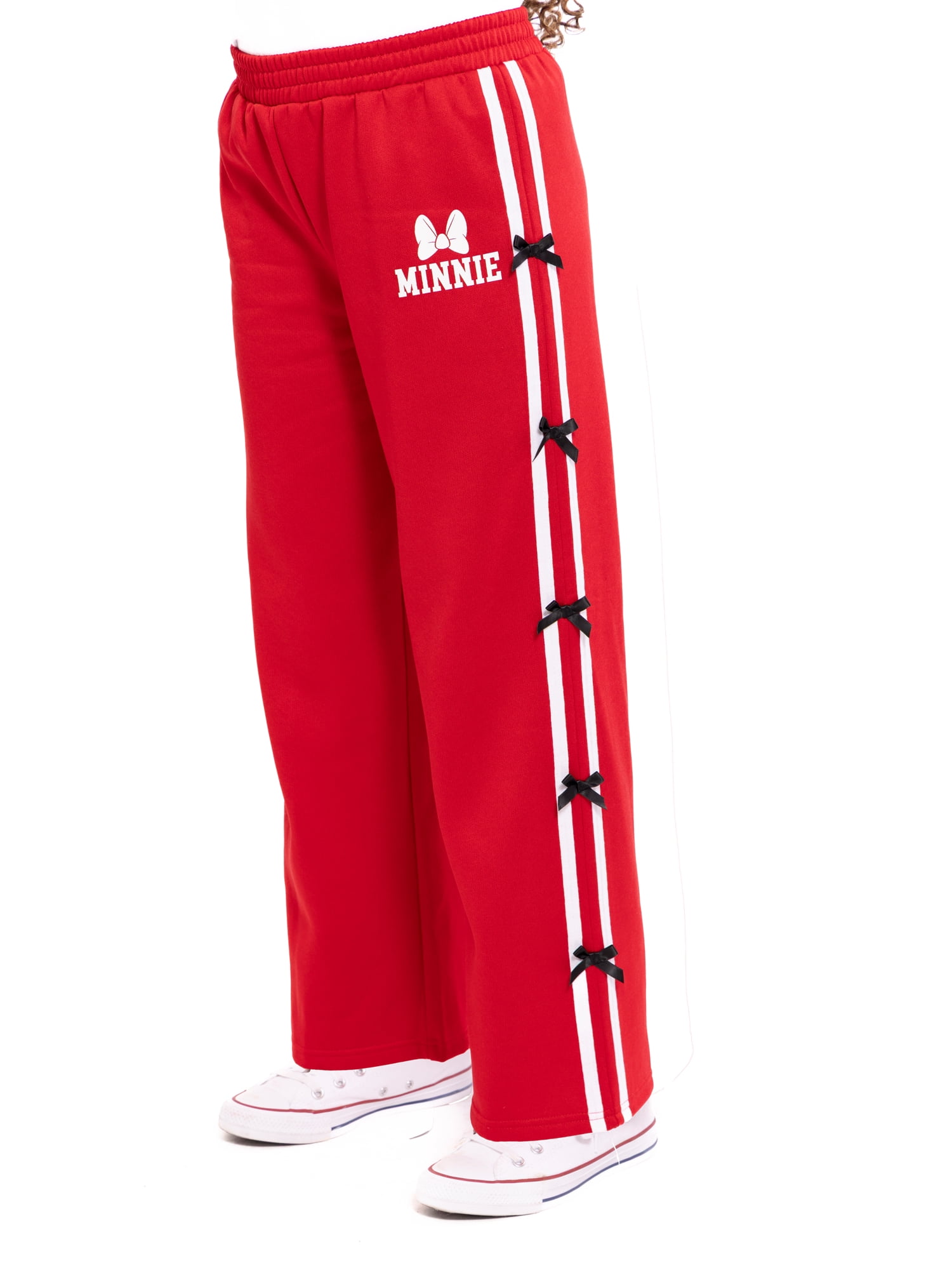 Minnie Mouse Girls Active Track Pants with Side Bows, Sizes 4-16