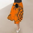 thumbnail image 6 of Nmnitkp Skirts for Women Halloween Print Women's Pleated Skirt Chiffon Elastic Waist A-Line Midi Length Skirt Fashionable Trends Maxi Skirt, 6 of 6