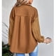 thumbnail image 4 of Chaqueta polar para mujer Caramel S con botones en la parte delantera, mangas de punto trenzado y bolsillo en el pecho, estilo abullonado largo, 4 of 6