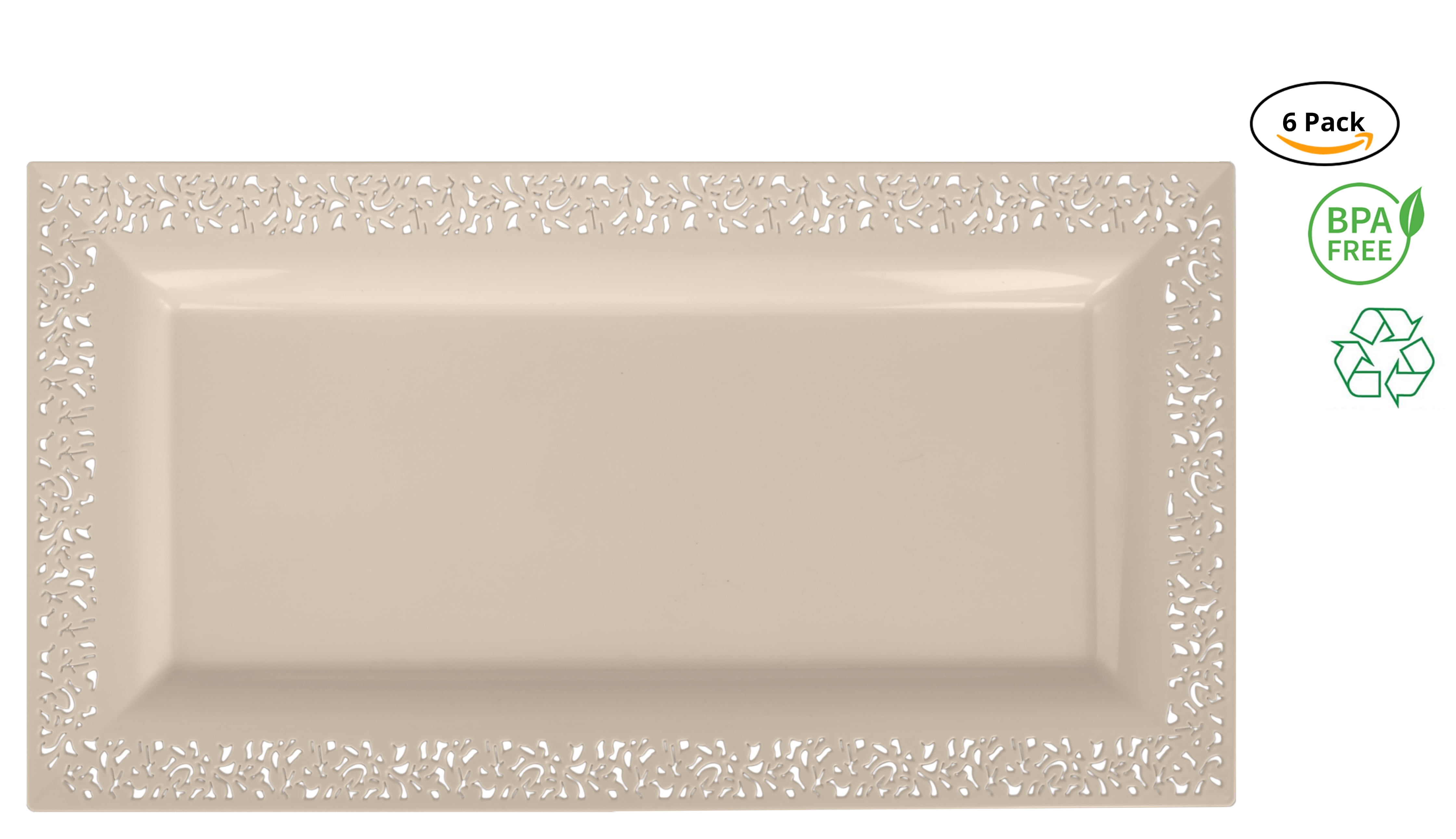 Plastic Disposable Serving Tray by Party Joy, Heavy Duty Serving Party