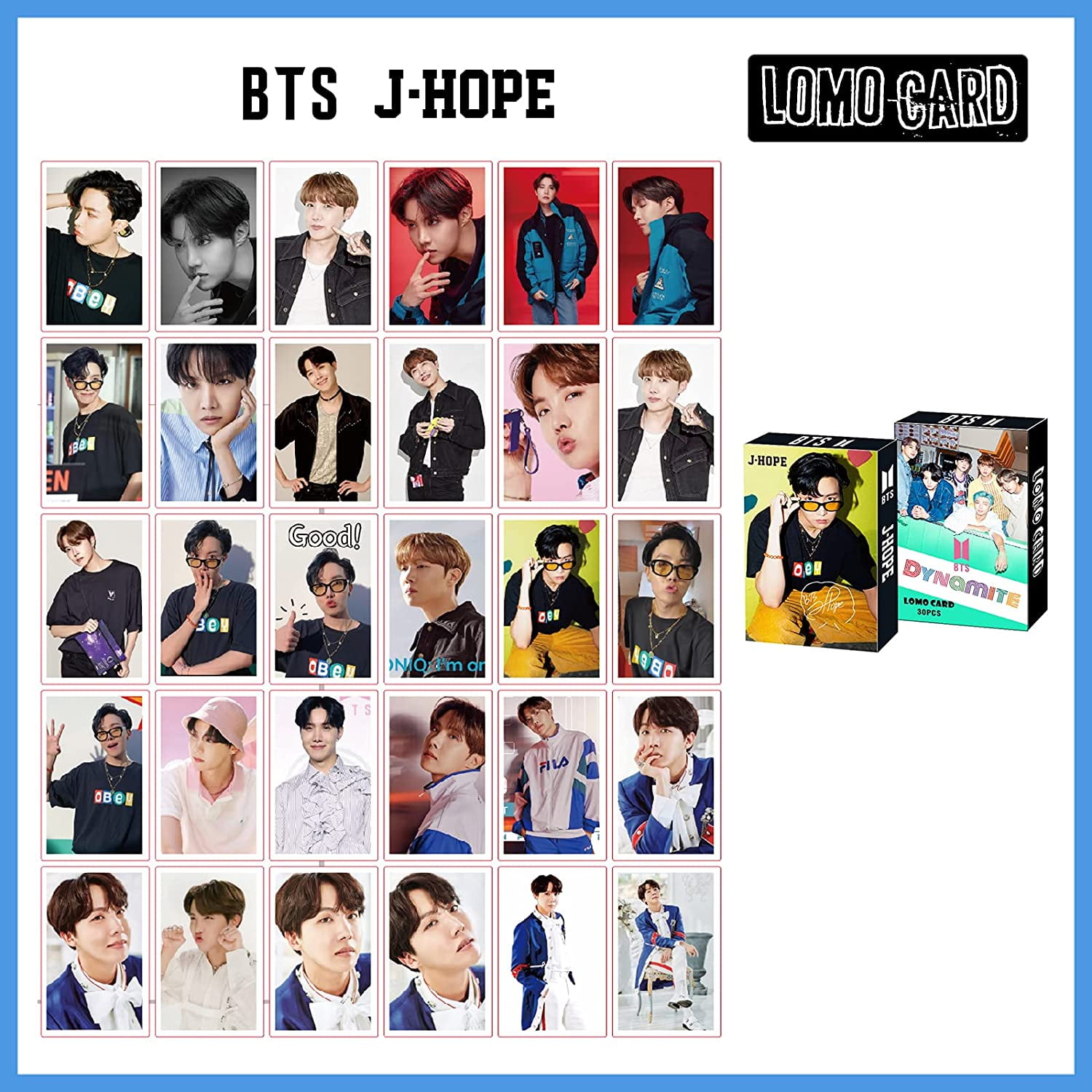 4 Pack/120 Pcs BTS J-HOPE Lomo Card KPOP Bangtan Boys