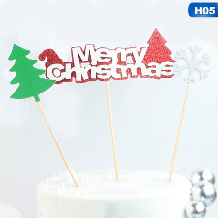 Michellem Merry Christmas Cake Topper Christmas Decorations For Home Cake Flags Navidad 2019 New Year's Party Xmas Kerst Natal Cake